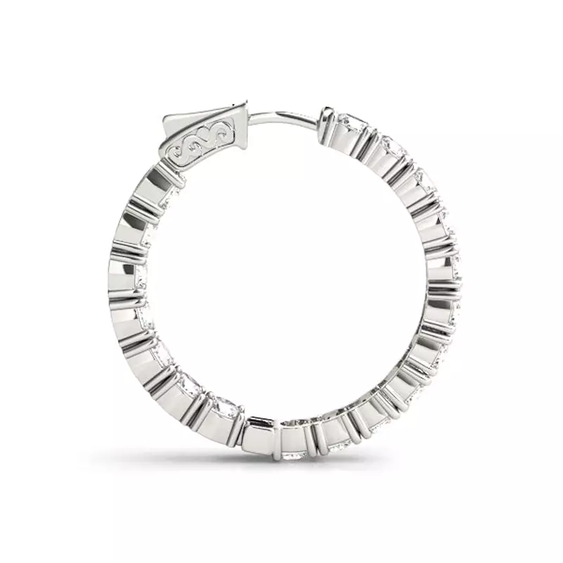 14K White Gold Endless Diamond Hoop Earrings (5 2/5 ct. tw.)